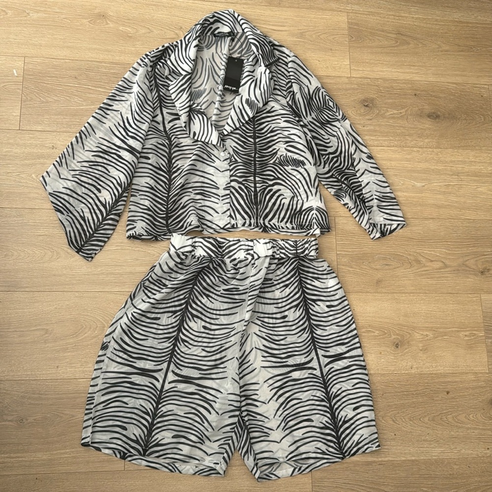Nasty Gal zebra chiffon set